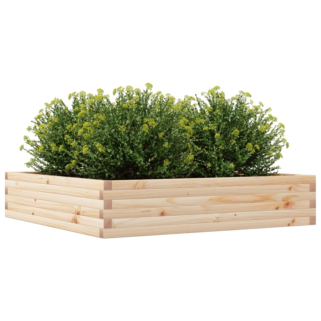 Utendørs Blomsterkasse Plantekasse Tre 110x110x23 cm heltre furu