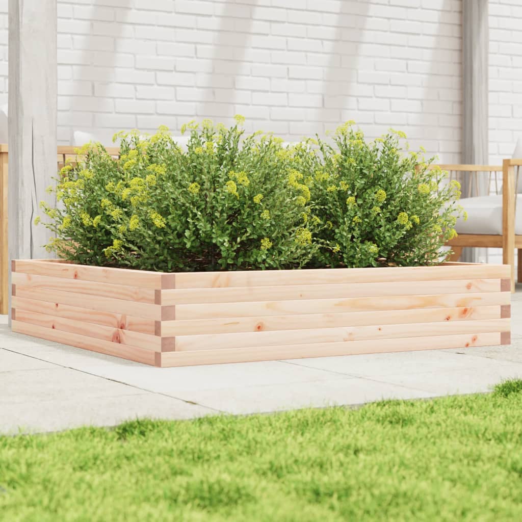 Utendørs Blomsterkasse Plantekasse Tre 110x110x23 cm heltre furu