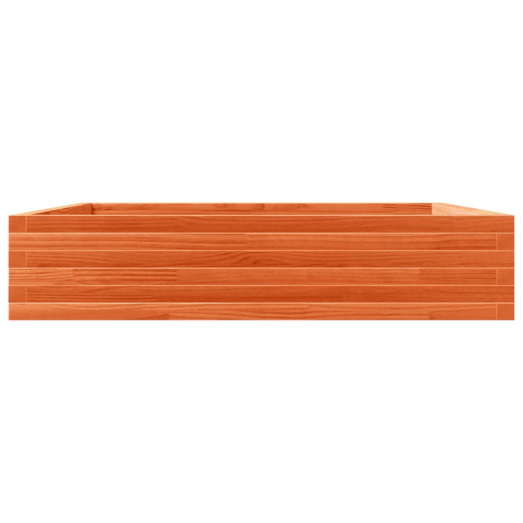 Utendørs Blomsterkasse Plantekasse Tre voksbrun 110x110x23 cm heltre furu