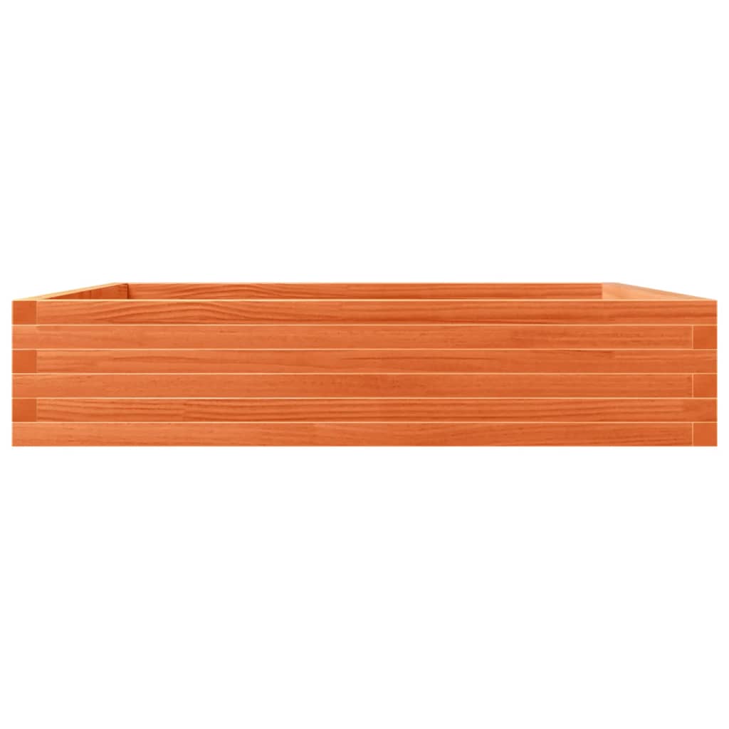 Utendørs Blomsterkasse Plantekasse Tre voksbrun 110x110x23 cm heltre furu