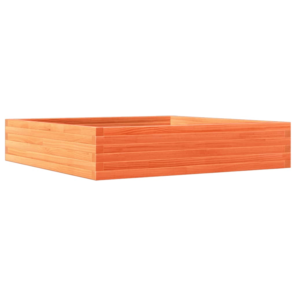 Utendørs Blomsterkasse Plantekasse Tre voksbrun 110x110x23 cm heltre furu