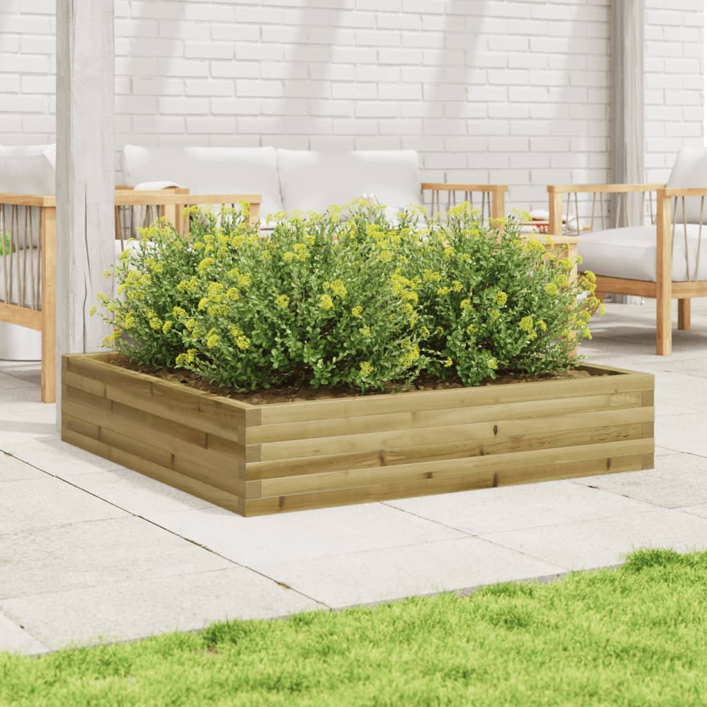 Utendørs Blomsterkasse Plantekasse Tre 110x110x23 cm impregnert furu