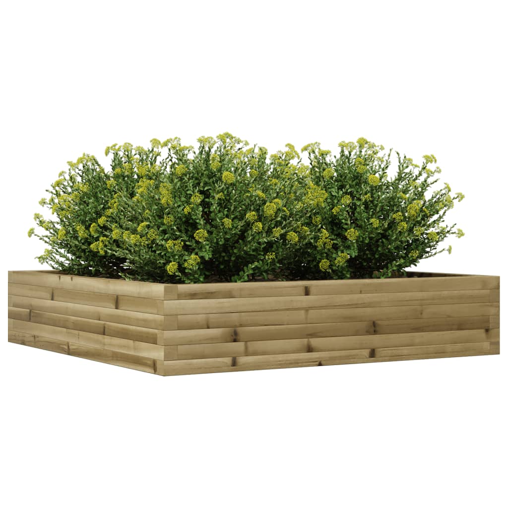 Utendørs Blomsterkasse Plantekasse Tre 110x110x23 cm impregnert furu
