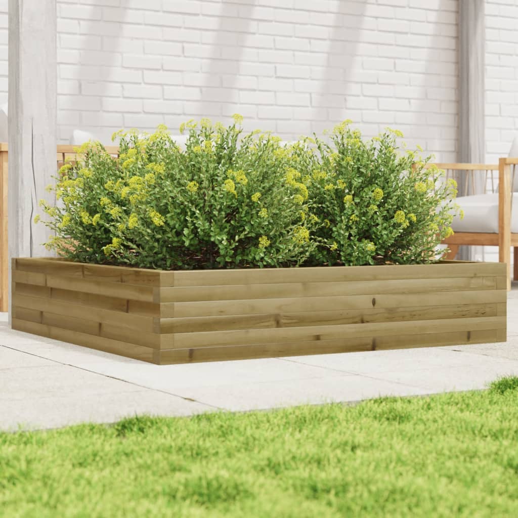Utendørs Blomsterkasse Plantekasse Tre 110x110x23 cm impregnert furu