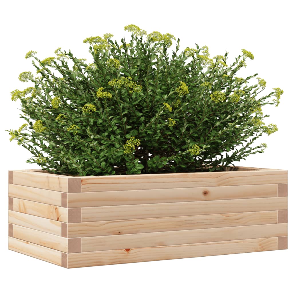 Utendørs Blomsterkasse Plantekasse Tre 70x40x23 cm heltre furu