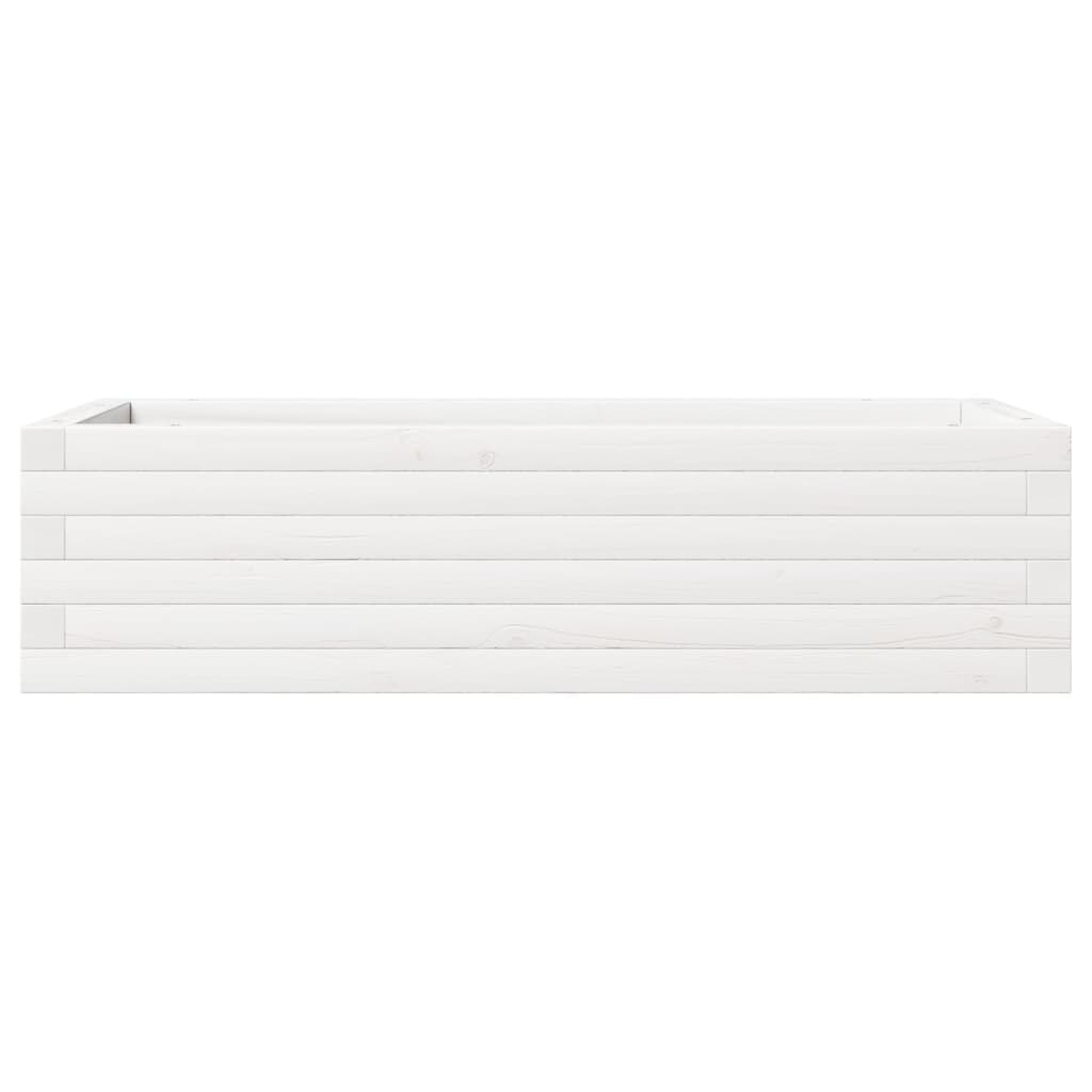 Utendørs Blomsterkasse Plantekasse Tre Hvit 90x40x23 cm heltre furu