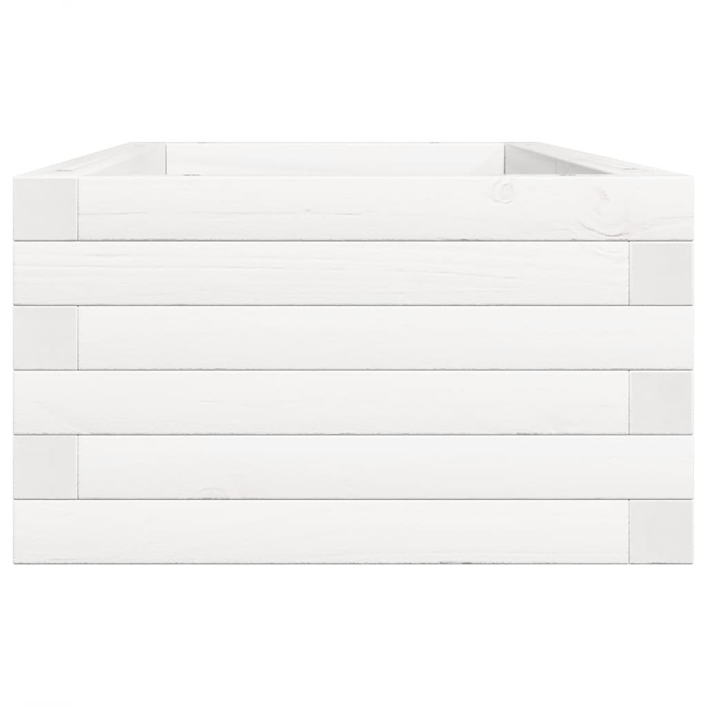 Utendørs Blomsterkasse Plantekasse Tre Hvit 90x40x23 cm heltre furu