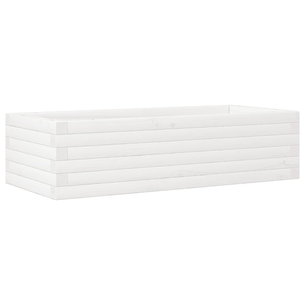 Utendørs Blomsterkasse Plantekasse Tre Hvit 90x40x23 cm heltre furu