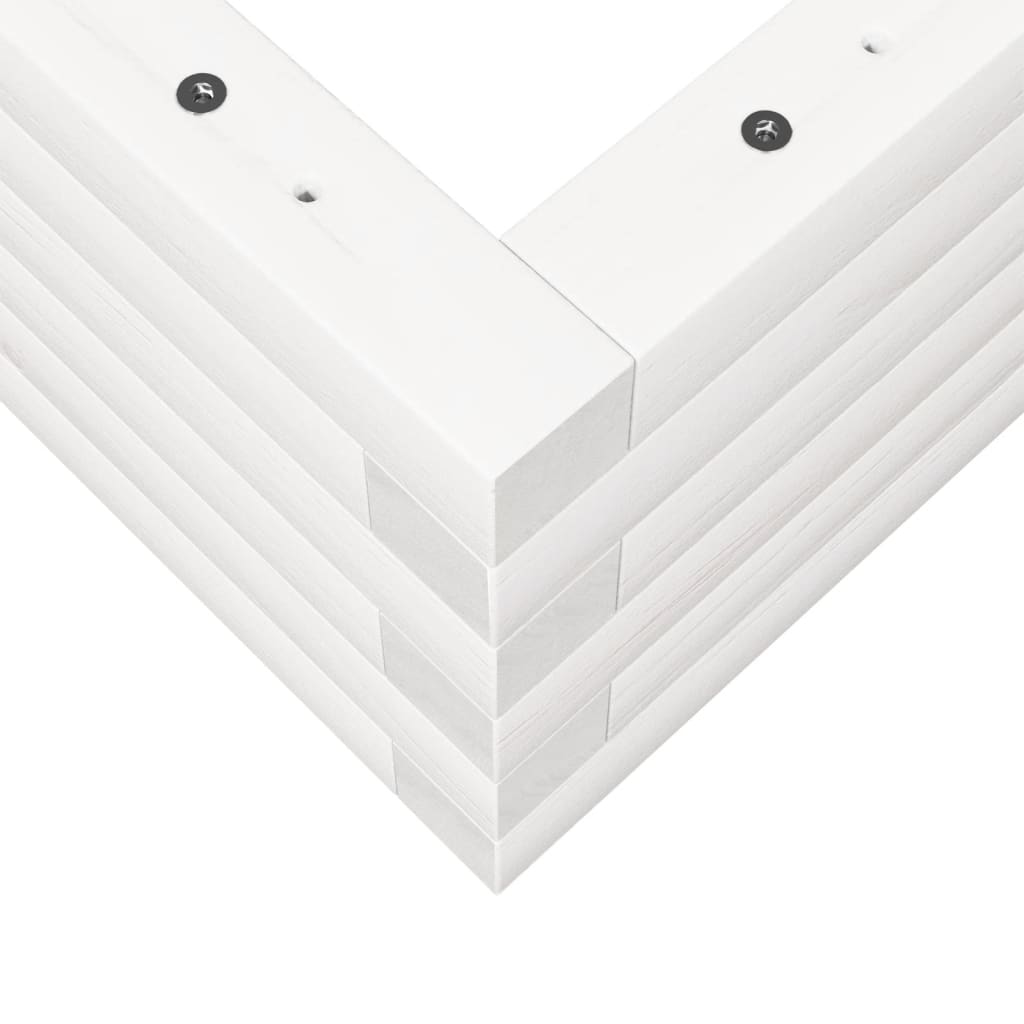Utendørs Blomsterkasse Plantekasse Tre Hvit 90x40x23 cm heltre furu