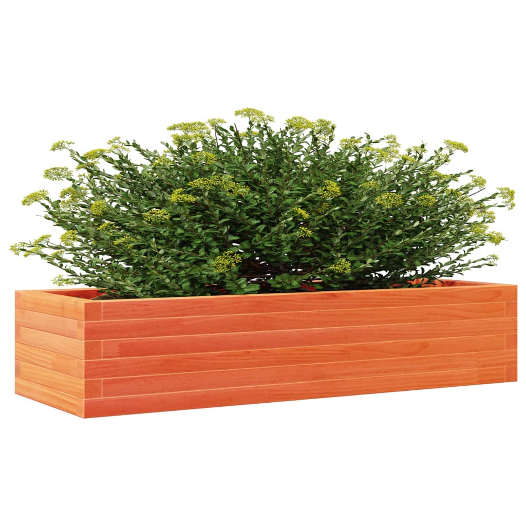 Utendørs Blomsterkasse Plantekasse Tre voksbrun 110x40x23 cm heltre furu