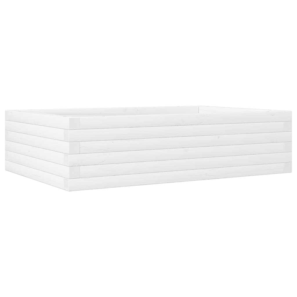 Utendørs Blomsterkasse Plantekasse Tre Hvit 90x60x23 cm heltre furu