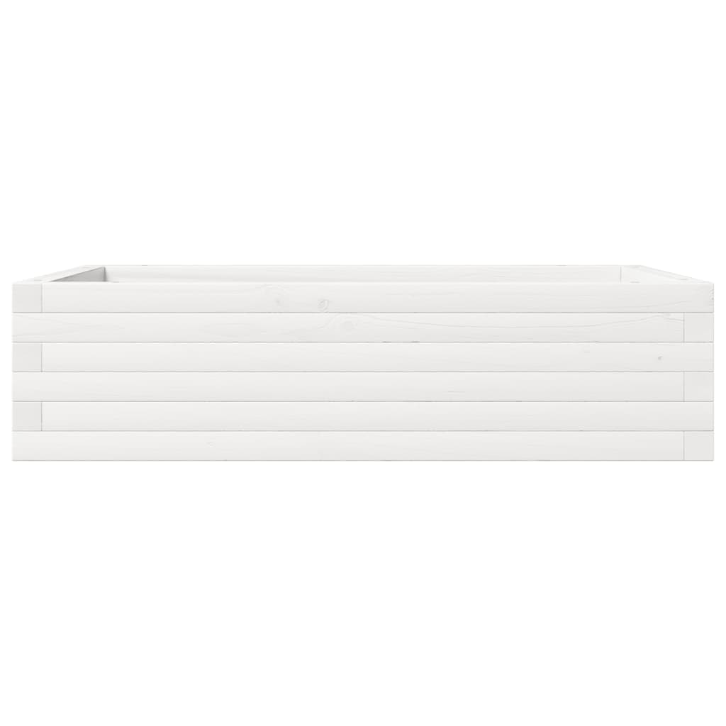 Utendørs Blomsterkasse Plantekasse Tre Hvit 90x60x23 cm heltre furu