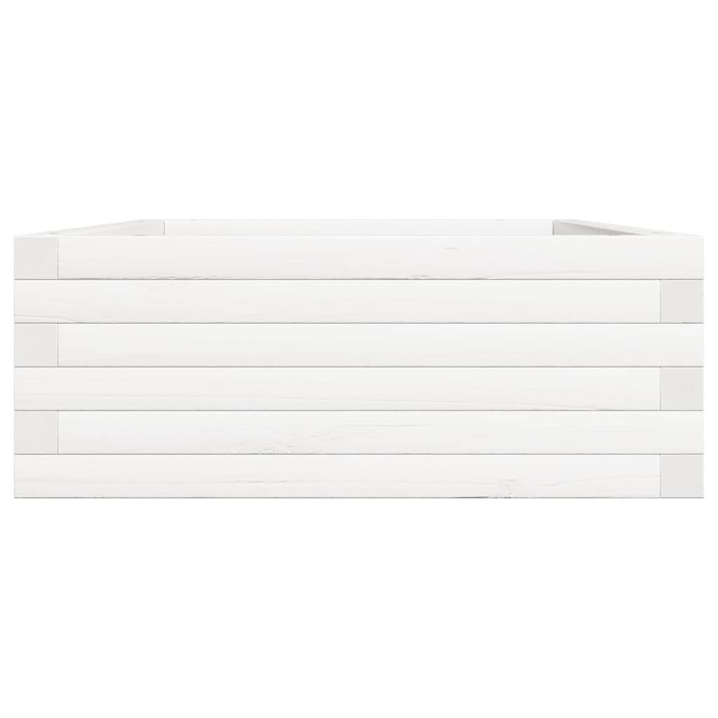 Utendørs Blomsterkasse Plantekasse Tre Hvit 90x60x23 cm heltre furu