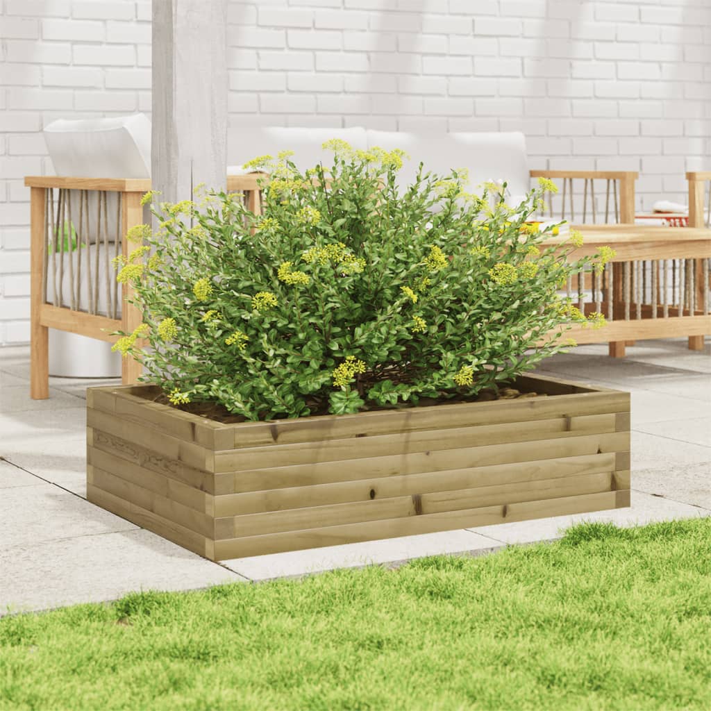 Utendørs Blomsterkasse Plantekasse Tre 90x60x23 cm impregnert furu