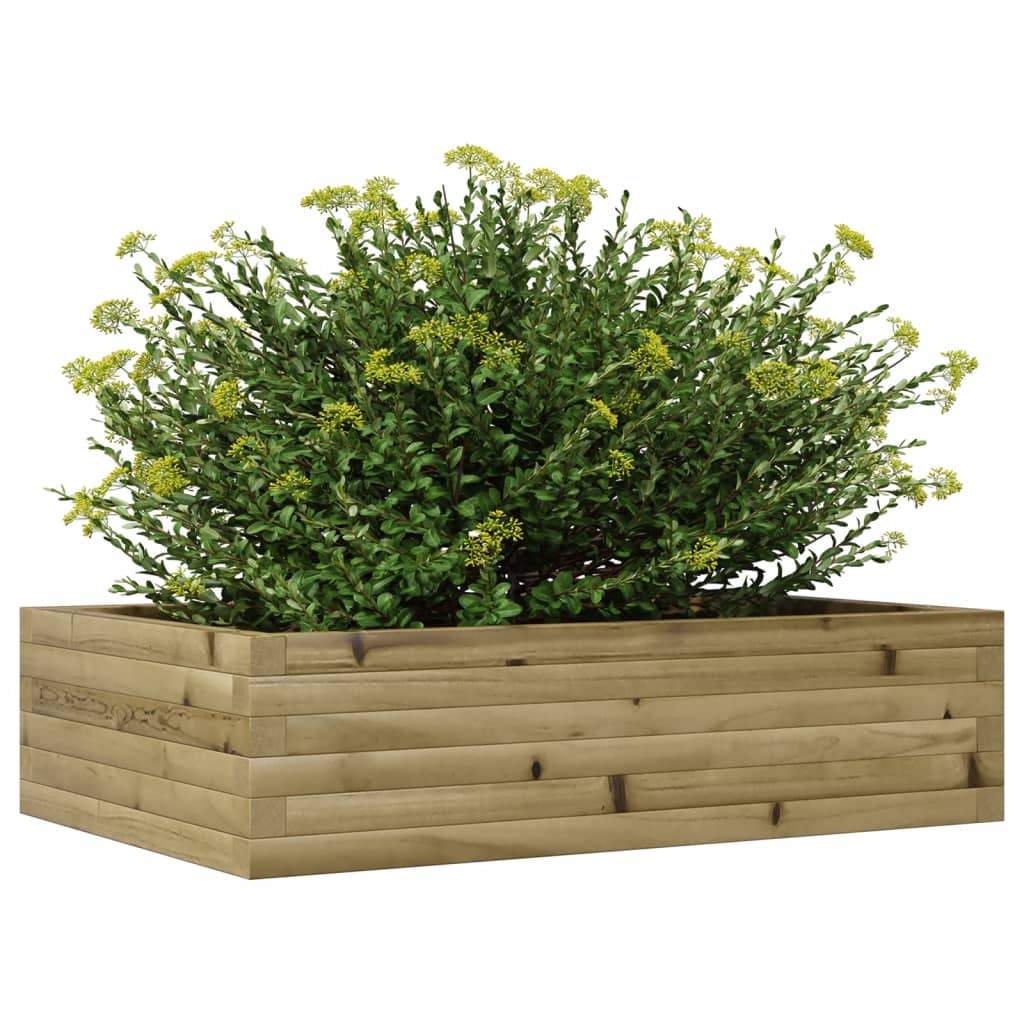 Utendørs Blomsterkasse Plantekasse Tre 90x60x23 cm impregnert furu