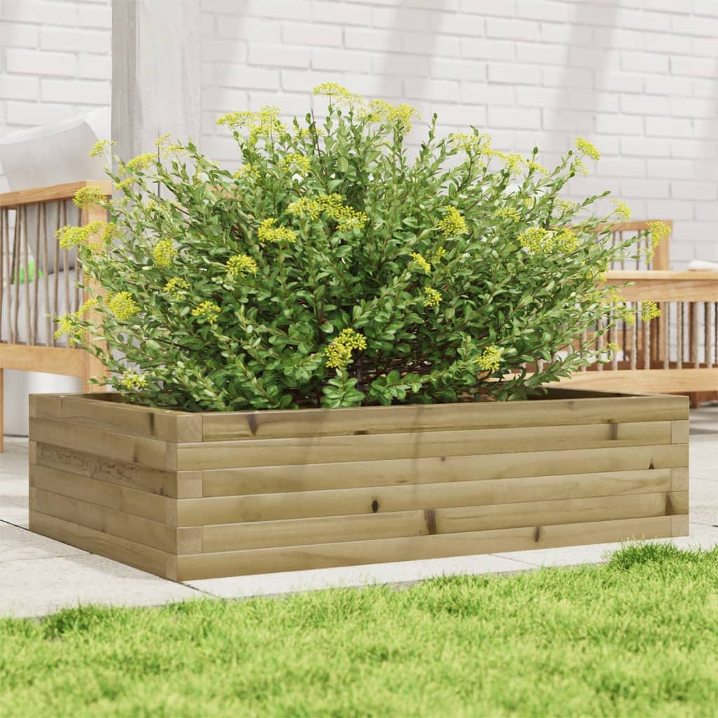 Utendørs Blomsterkasse Plantekasse Tre 90x60x23 cm impregnert furu