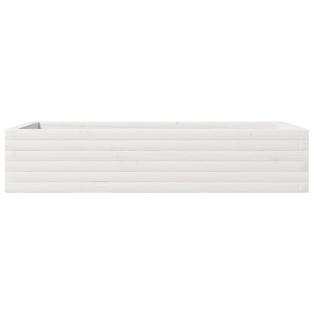 Utendørs Blomsterkasse Plantekasse Tre Hvit 110x60x23 cm heltre furu