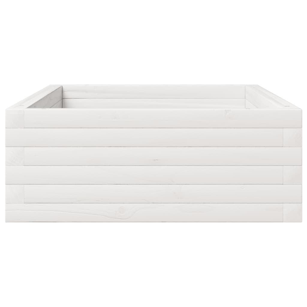 Utendørs Blomsterkasse Plantekasse Tre Hvit 110x60x23 cm heltre furu
