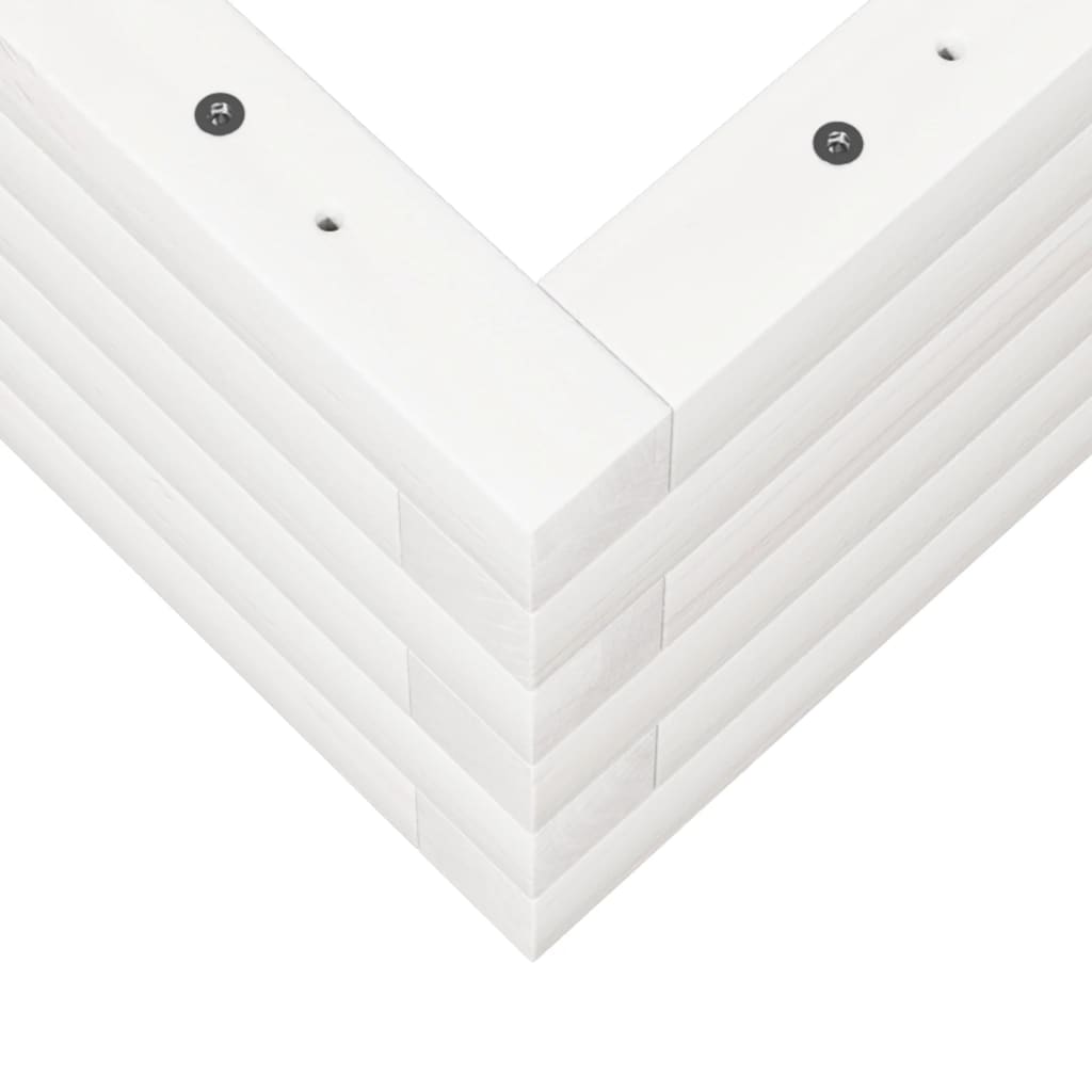 Utendørs Blomsterkasse Plantekasse Tre Hvit 110x60x23 cm heltre furu
