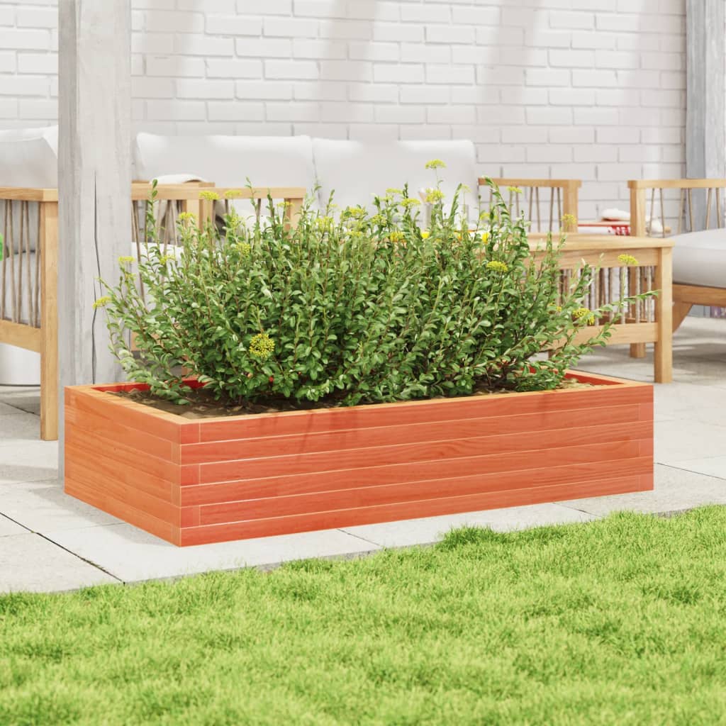 Utendørs Blomsterkasse Plantekasse Tre voksbrun 110x60x23 cm heltre furu