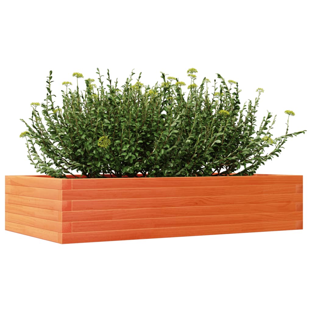 Utendørs Blomsterkasse Plantekasse Tre voksbrun 110x60x23 cm heltre furu