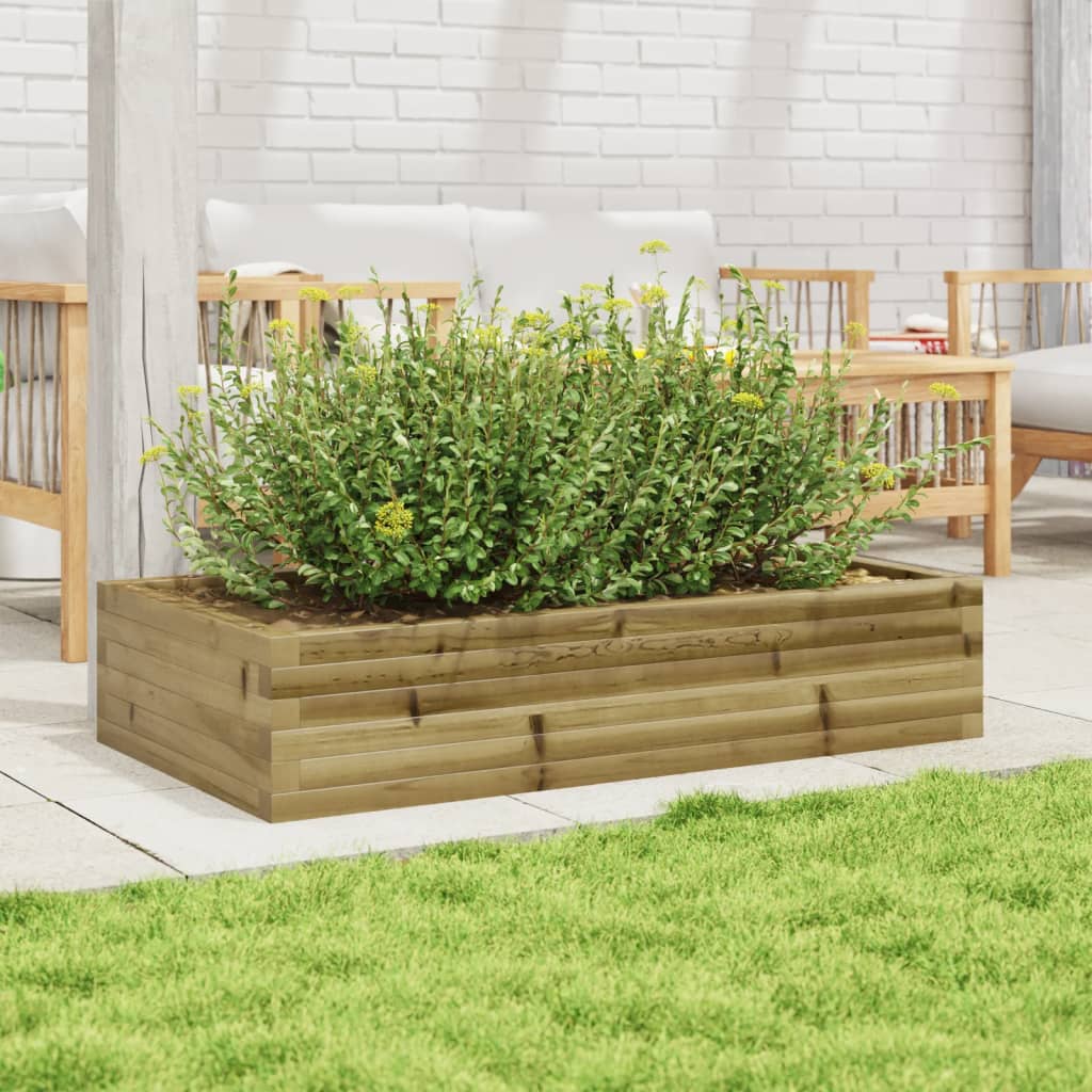 Utendørs Blomsterkasse Plantekasse Tre 110x60x23 cm impregnert furu