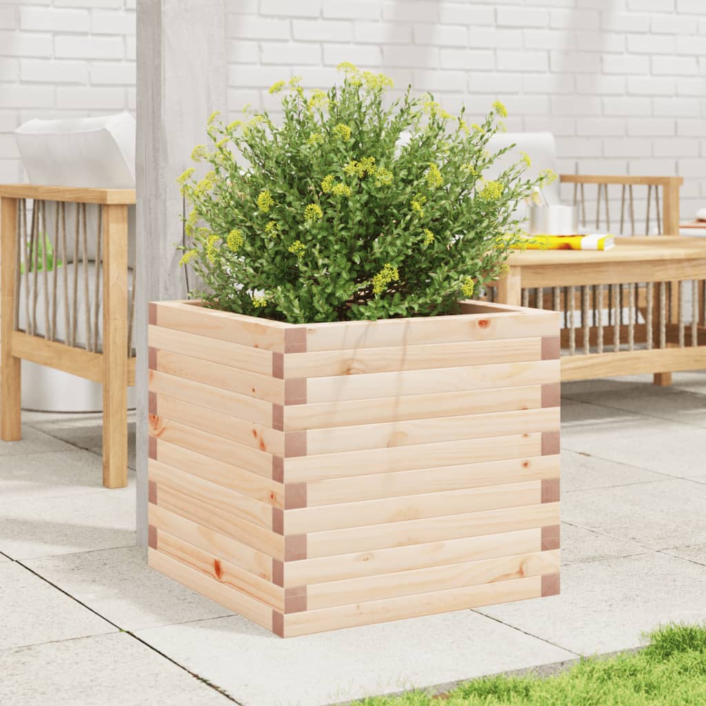 Utendørs Blomsterkasse Plantekasse Tre 50x50x45,5 cm heltre furu