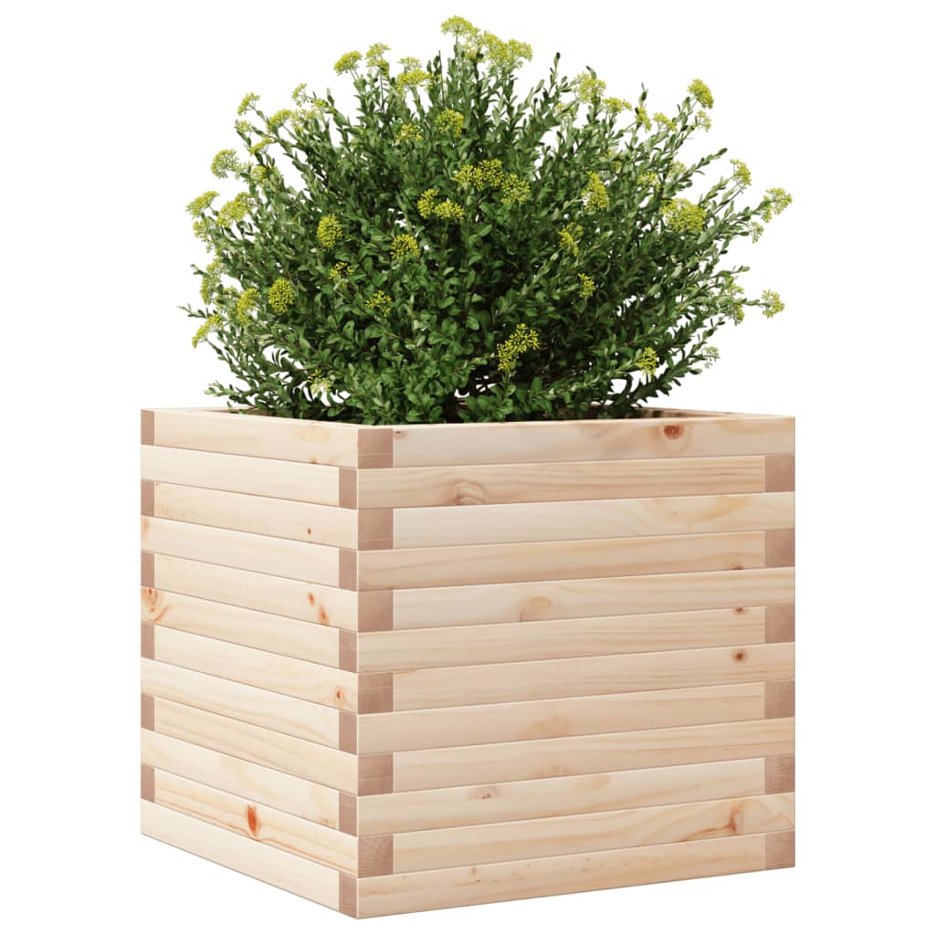 Utendørs Blomsterkasse Plantekasse Tre 50x50x45,5 cm heltre furu