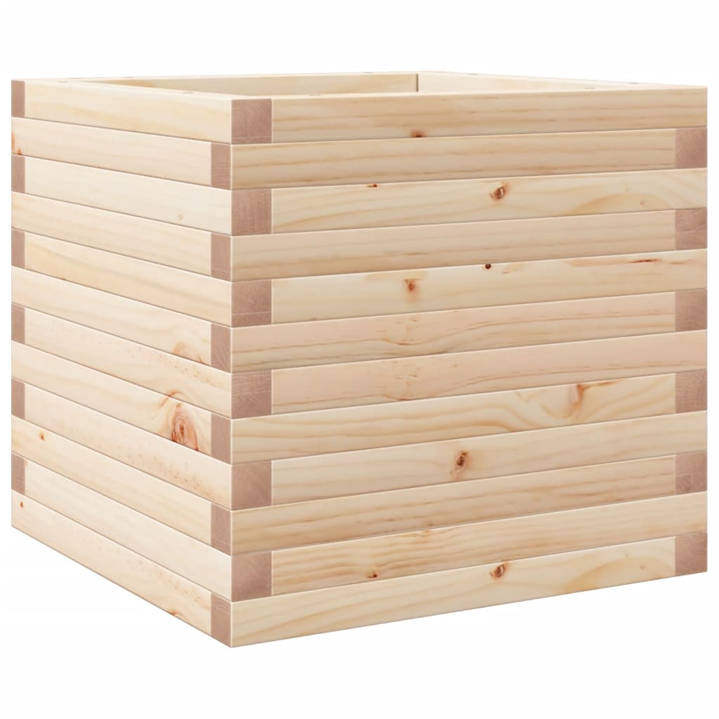 Utendørs Blomsterkasse Plantekasse Tre 50x50x45,5 cm heltre furu