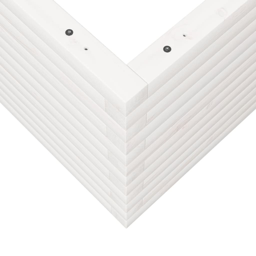 Utendørs Blomsterkasse Plantekasse Tre Hvit 50x50x45,5 cm heltre furu