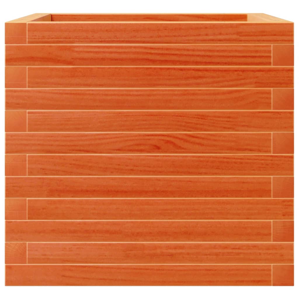 Utendørs Blomsterkasse Plantekasse Tre voksbrun 50x50x45,5 cm heltre furu