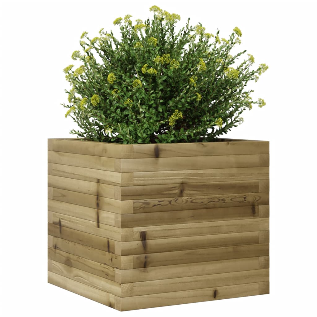 Utendørs Blomsterkasse Plantekasse Tre 50x50x45,5 cm impregnert furu