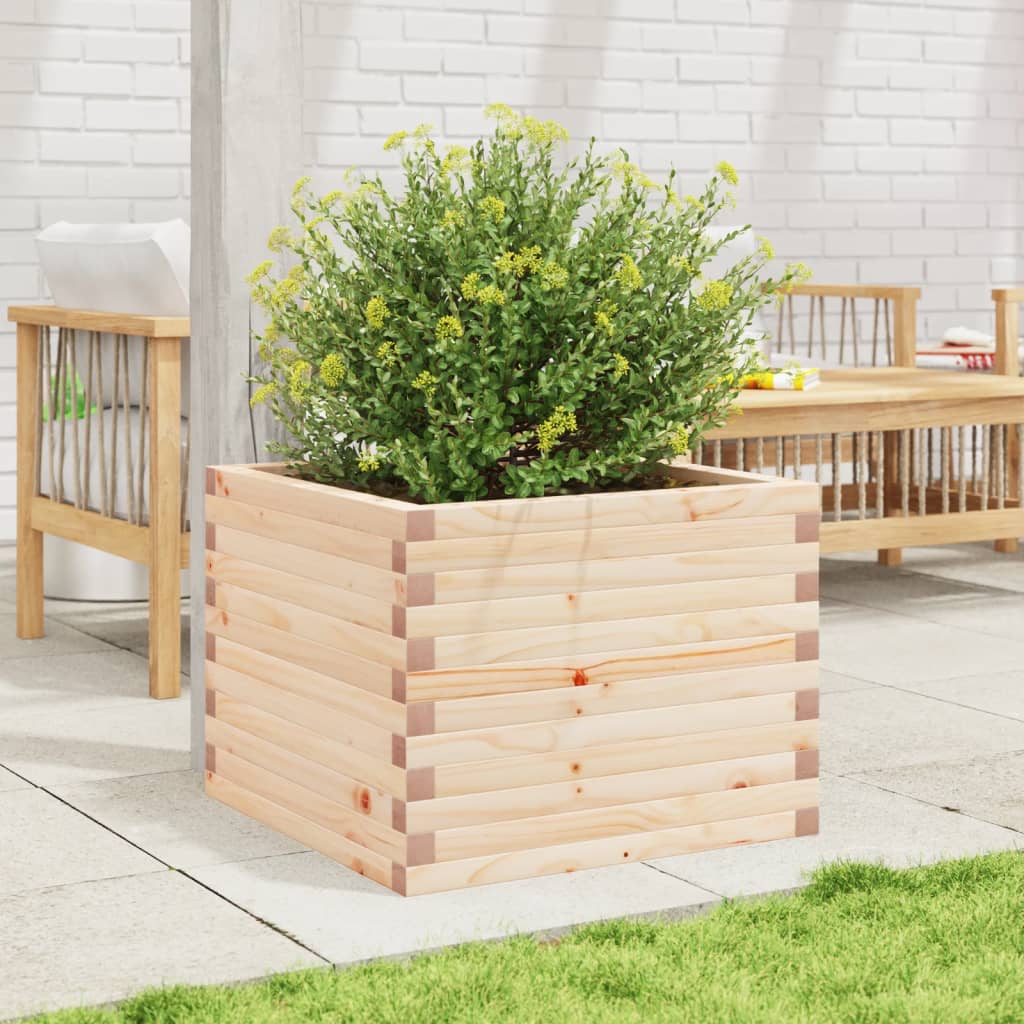 Utendørs Blomsterkasse Plantekasse Tre 60x60x45,5 cm heltre furu