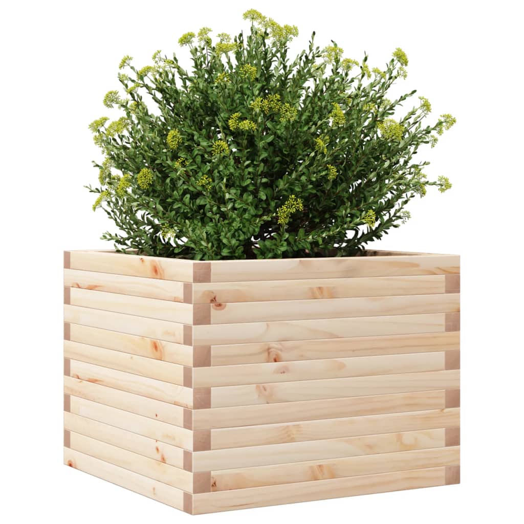 Utendørs Blomsterkasse Plantekasse Tre 60x60x45,5 cm heltre furu
