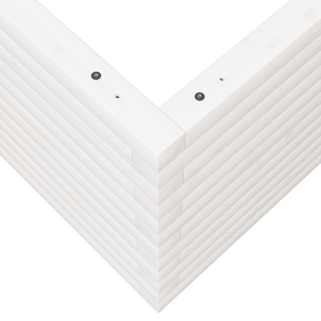 Utendørs Blomsterkasse Plantekasse Tre Hvit 60x60x45,5 cm heltre furu
