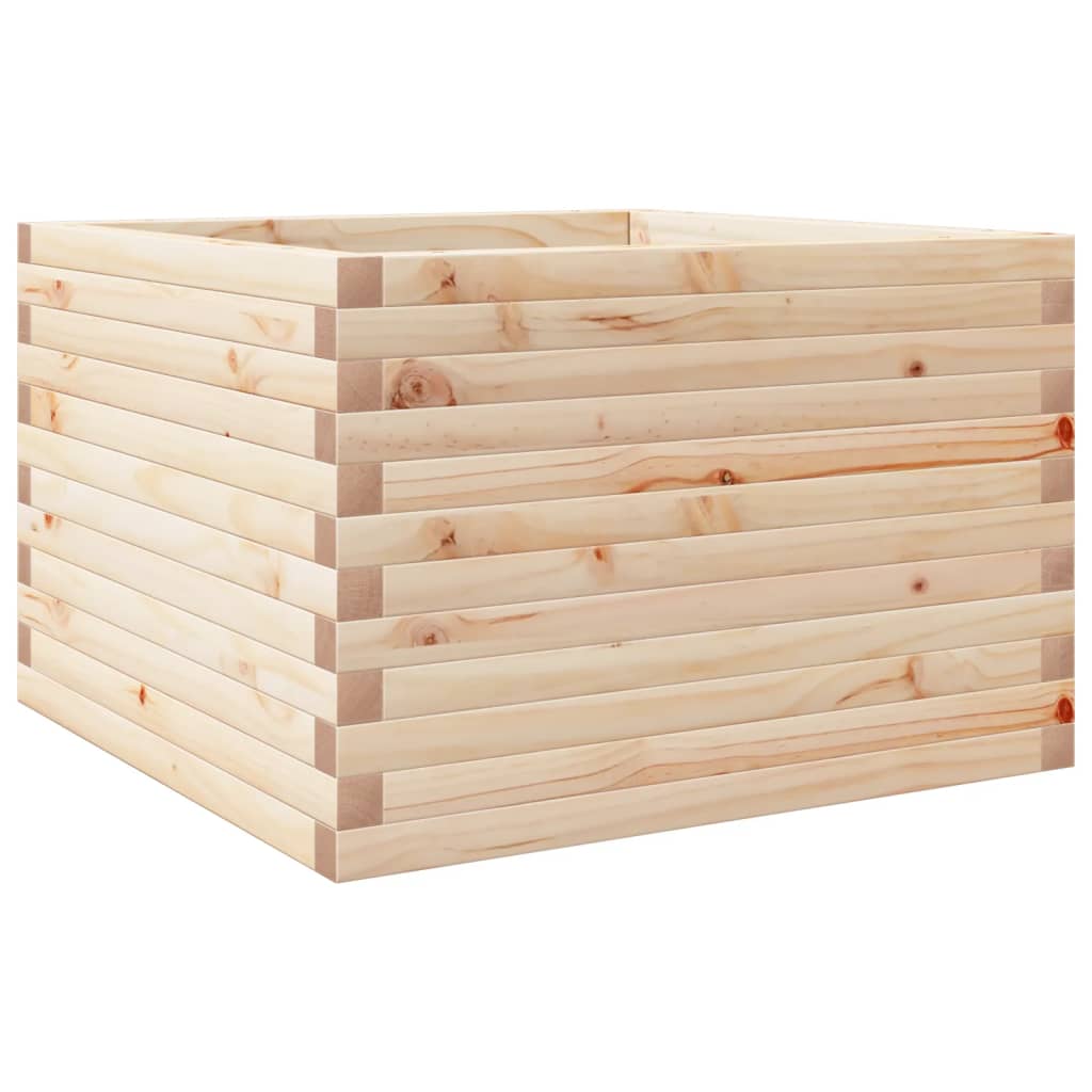 Utendørs Blomsterkasse Plantekasse Tre 70x70x45,5 cm heltre furu