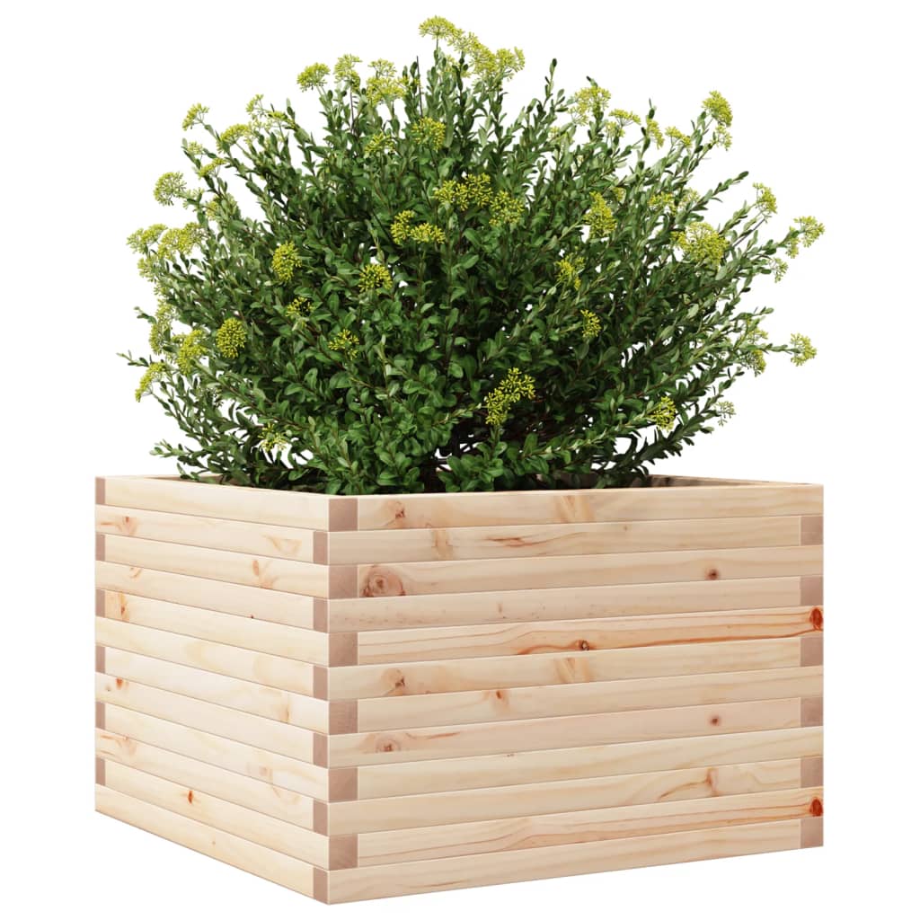 Utendørs Blomsterkasse Plantekasse Tre 70x70x45,5 cm heltre furu