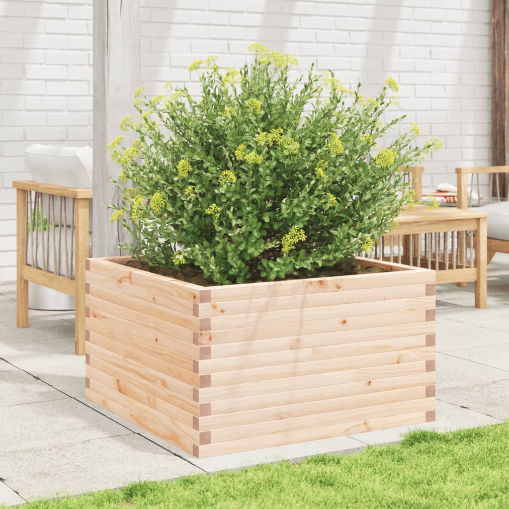 Utendørs Blomsterkasse Plantekasse Tre 80x80x45,5 cm heltre furu
