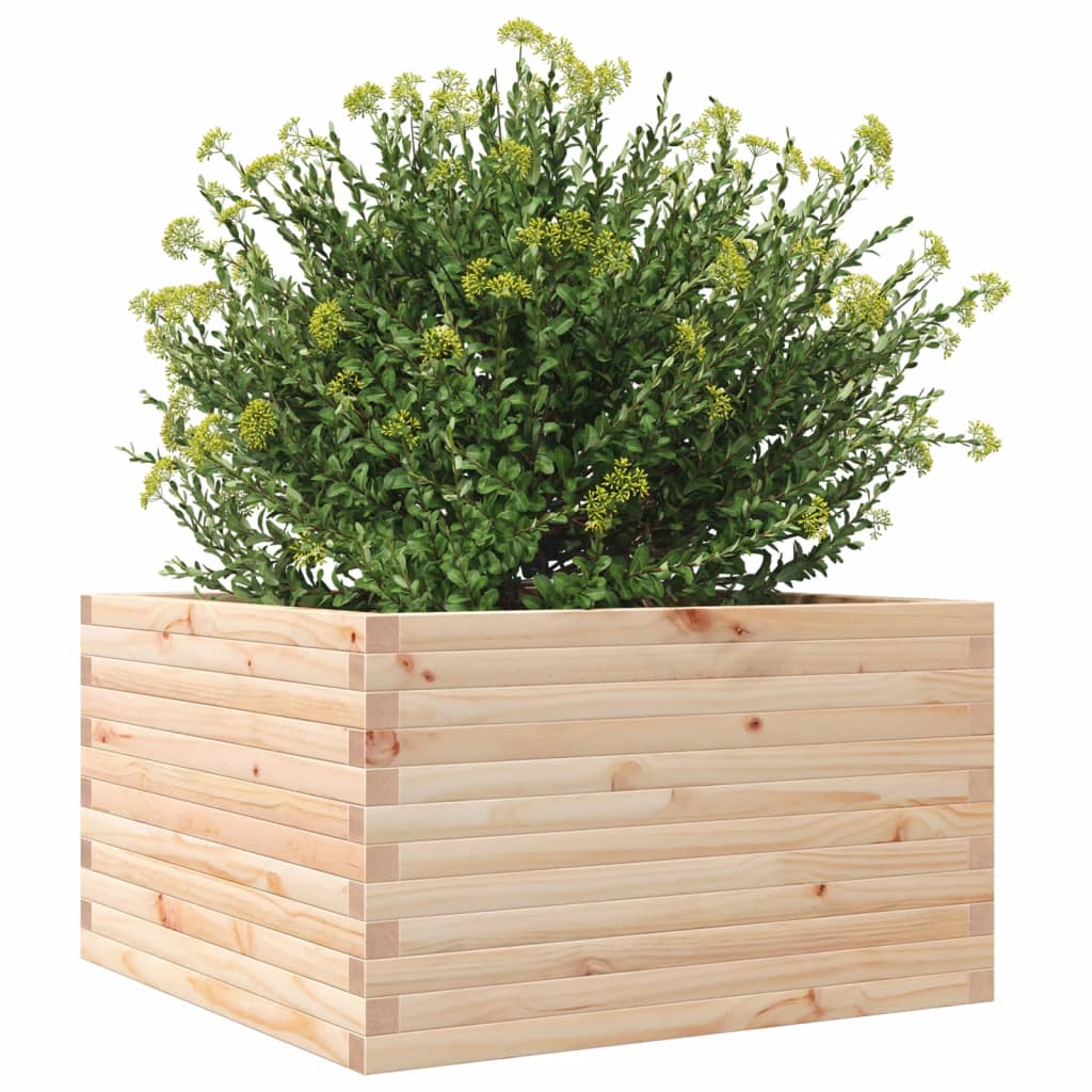 Utendørs Blomsterkasse Plantekasse Tre 80x80x45,5 cm heltre furu