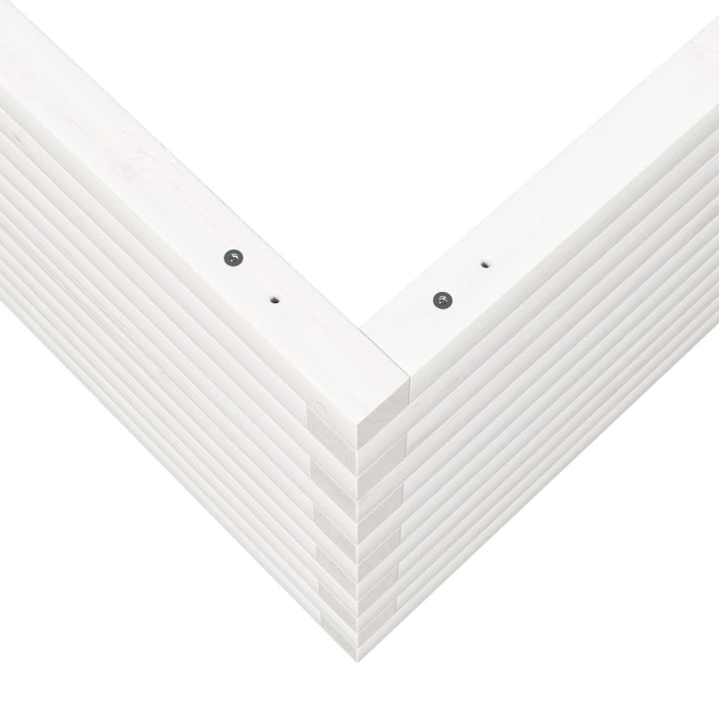 Utendørs Blomsterkasse Plantekasse Tre Hvit 80x80x45,5 cm heltre furu