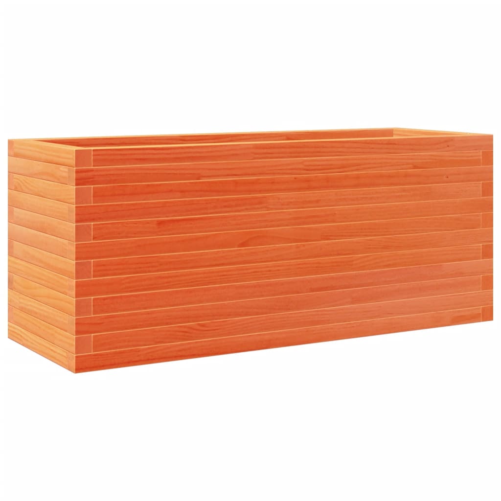 Utendørs Blomsterkasse Plantekasse Tre voksbrun 110x40x45,5 cm heltre furu
