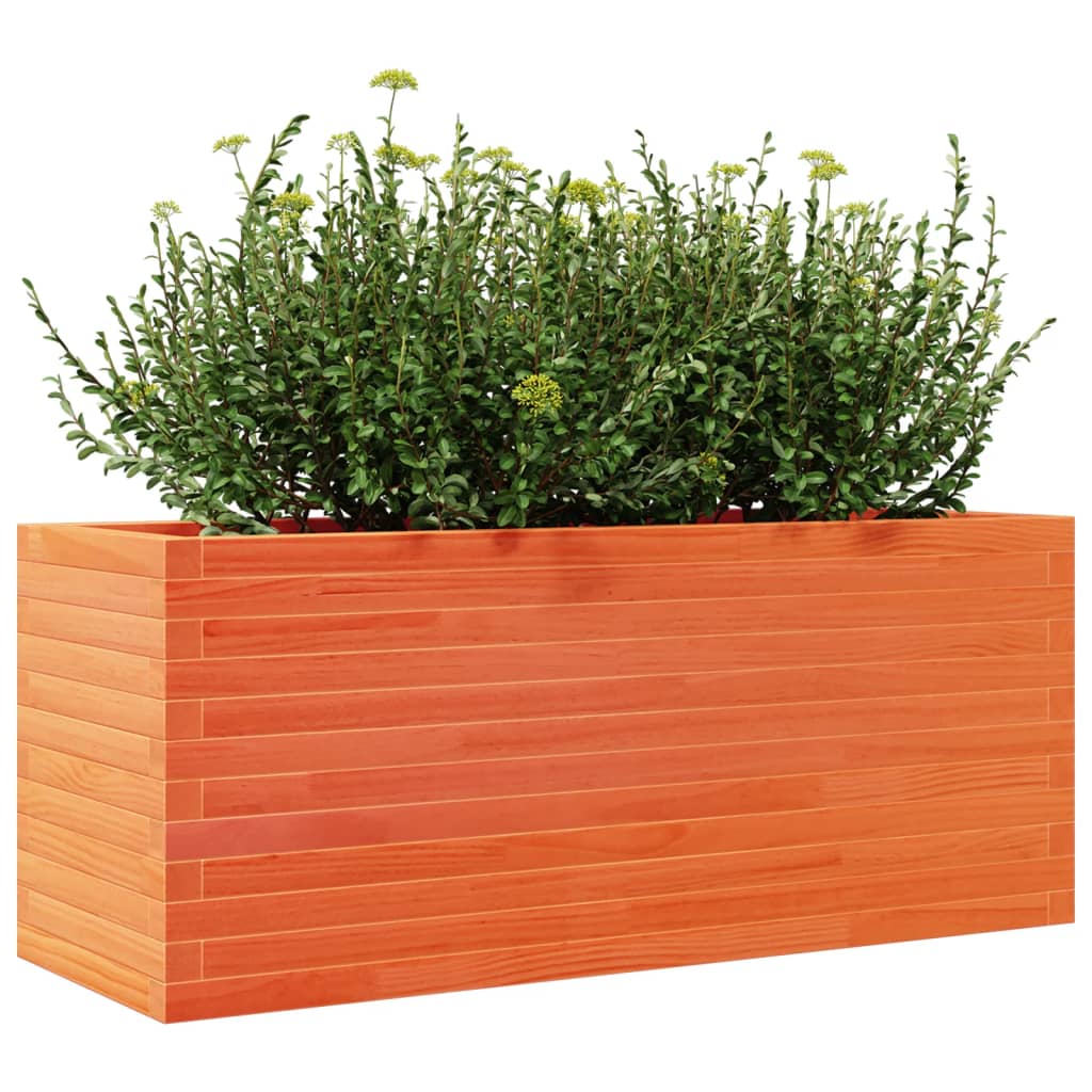 Utendørs Blomsterkasse Plantekasse Tre voksbrun 110x40x45,5 cm heltre furu