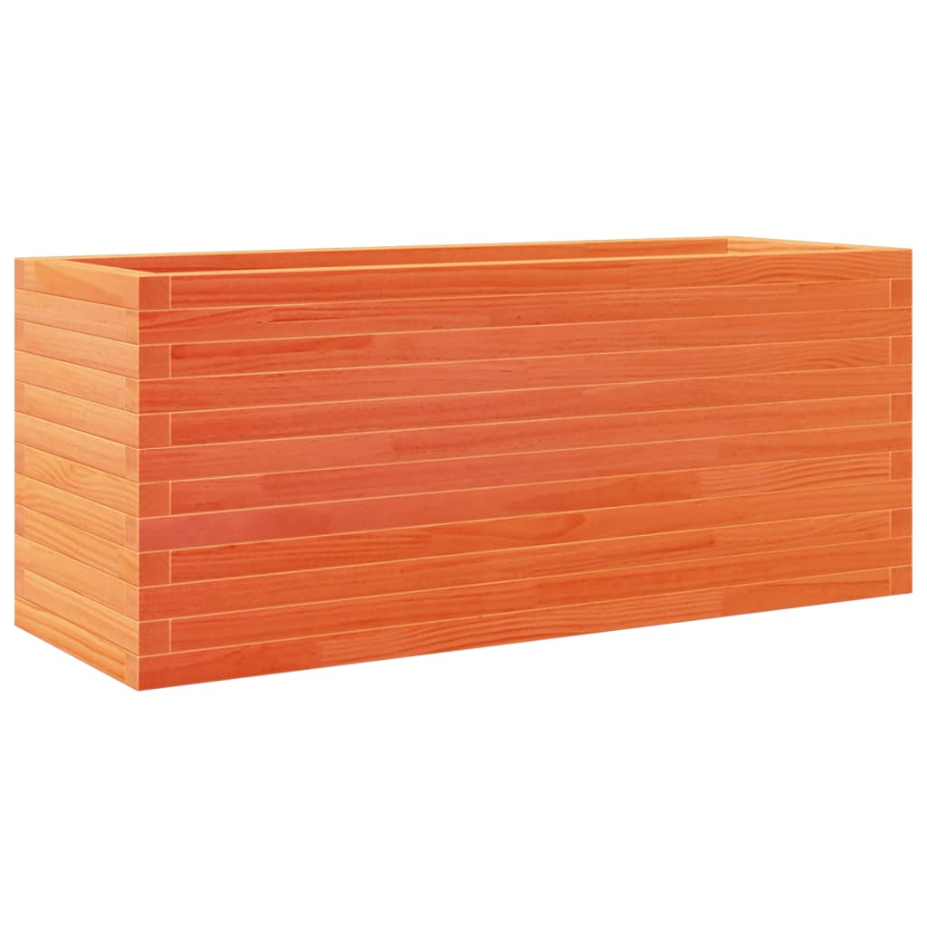 Utendørs Blomsterkasse Plantekasse Tre voksbrun 110x40x45,5 cm heltre furu