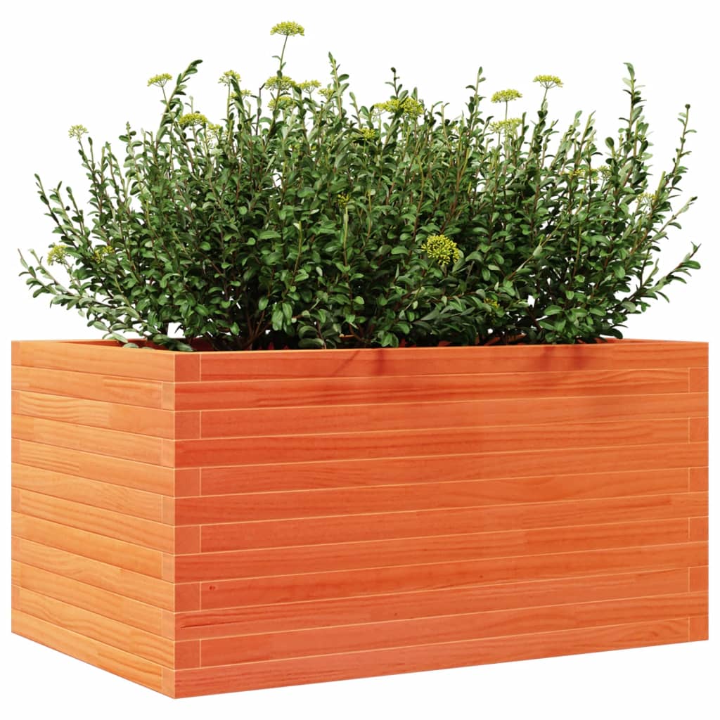 Utendørs Blomsterkasse Plantekasse Tre voksbrun 90x60x45,5 cm heltre furu