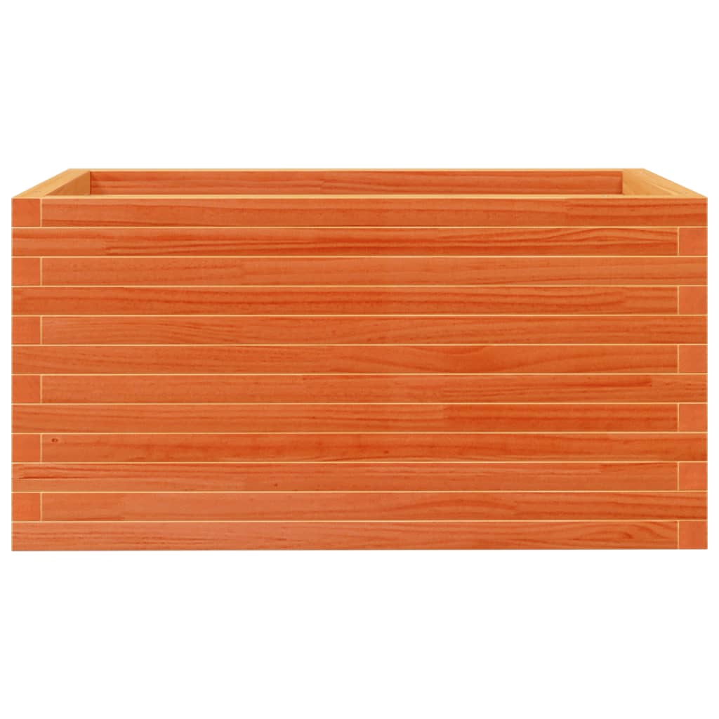 Utendørs Blomsterkasse Plantekasse Tre voksbrun 90x60x45,5 cm heltre furu