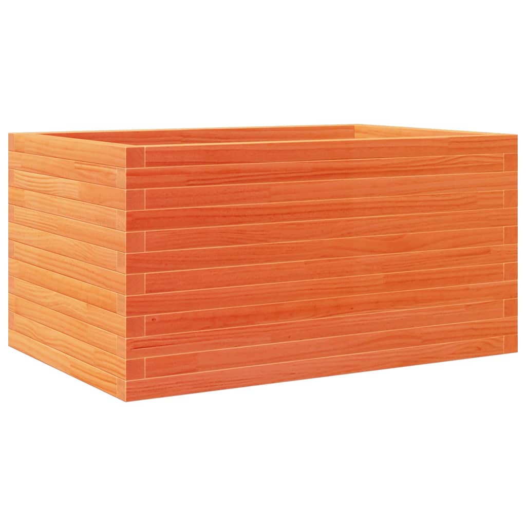 Utendørs Blomsterkasse Plantekasse Tre voksbrun 90x60x45,5 cm heltre furu