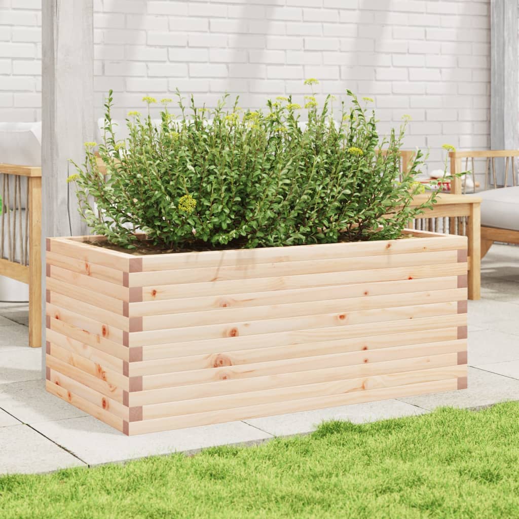 Utendørs Blomsterkasse Plantekasse Tre 110x60x45,5 cm heltre furu