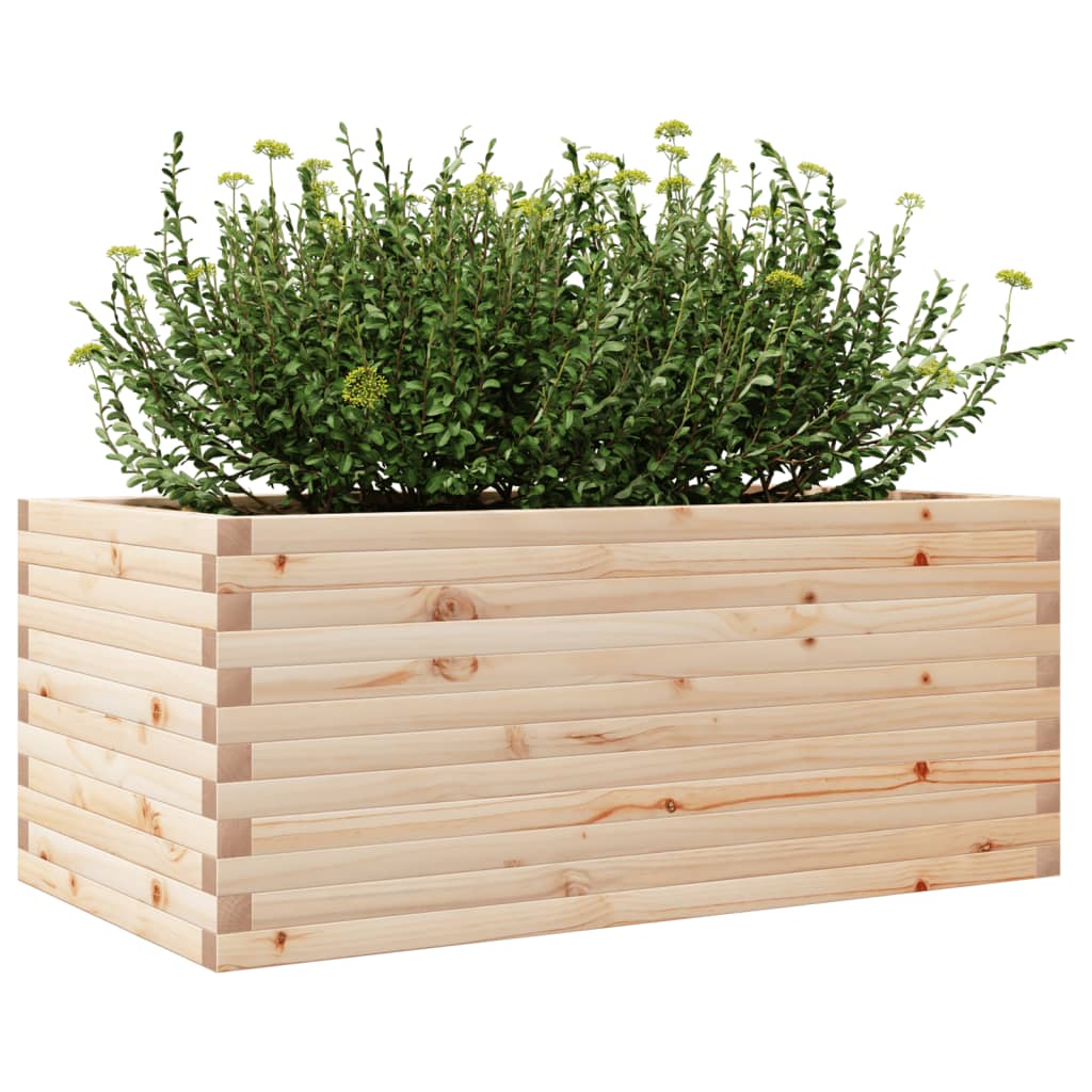 Utendørs Blomsterkasse Plantekasse Tre 110x60x45,5 cm heltre furu