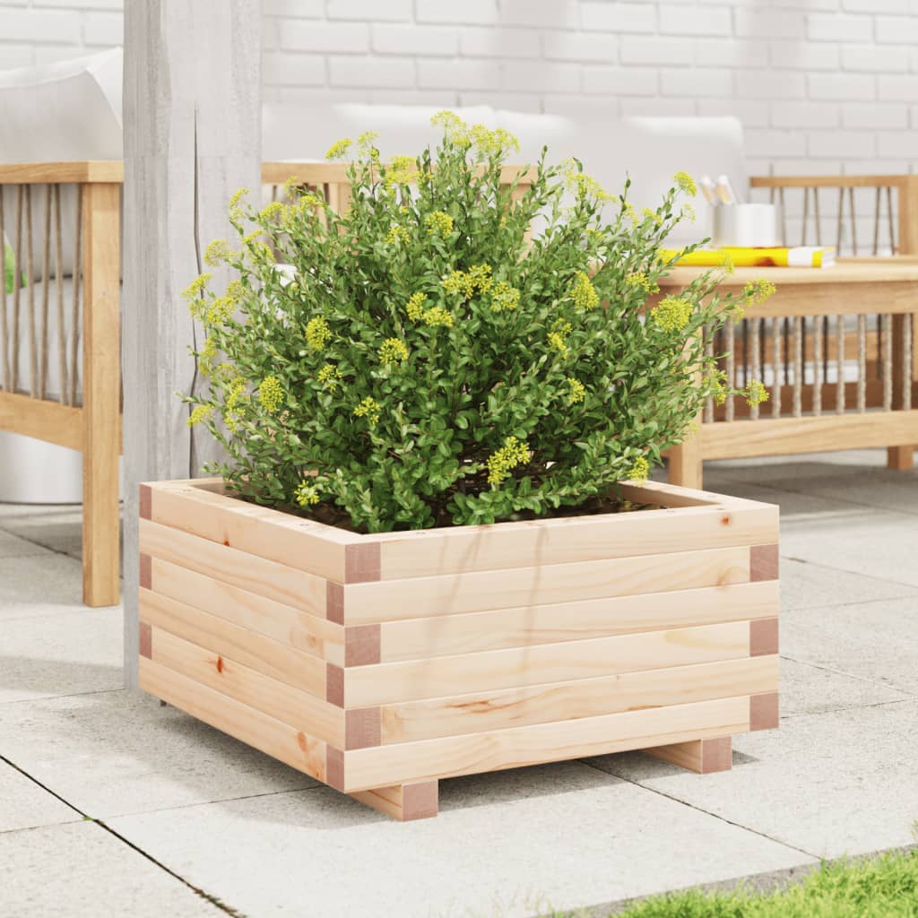 Utendørs Blomsterkasse Plantekasse Tre 50x50x26,5 cm heltre furu