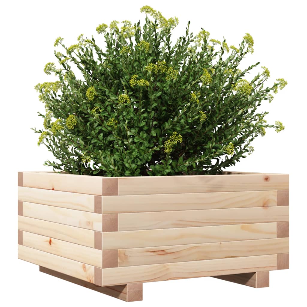 Utendørs Blomsterkasse Plantekasse Tre 50x50x26,5 cm heltre furu